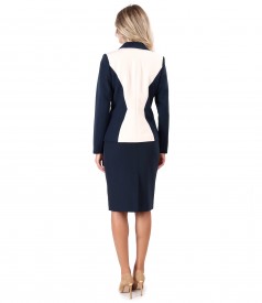 Office women suit with jacket and fabric skirt in two colors