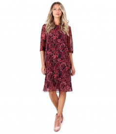 Casual dress made of paisley printed veil