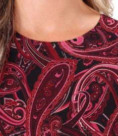 Casual dress made of paisley printed veil