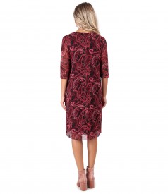 Casual dress made of paisley printed veil