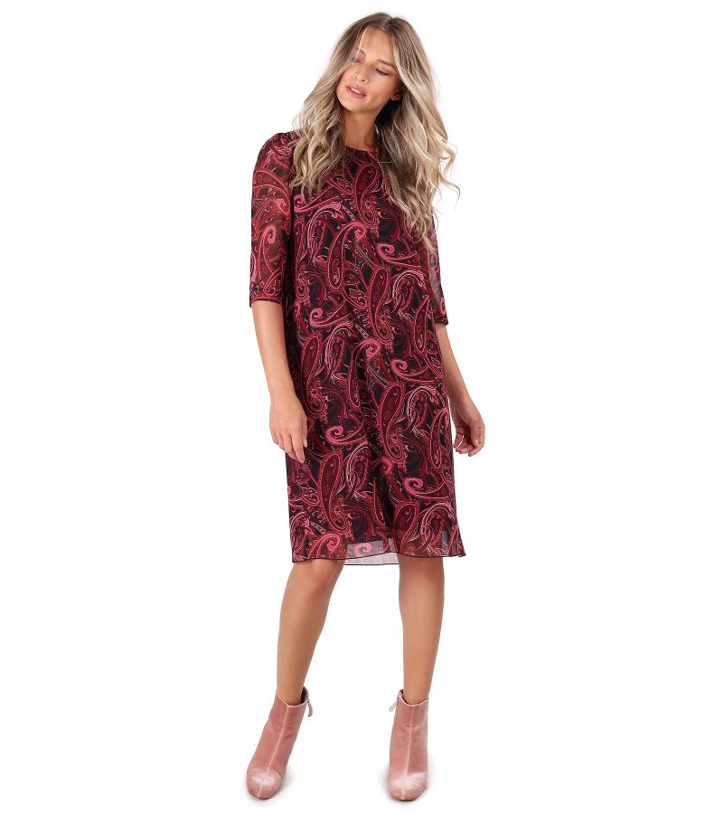 Casual dress made of paisley printed veil