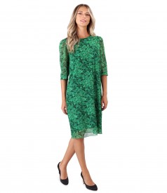 Casual veil dress printed with floral motifs