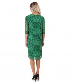 Casual veil dress printed with floral motifs