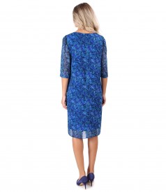 Casual veil dress printed with floral motifs