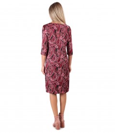 Casual dress made of paisley printed satin