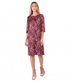 Casual dress made of paisley printed satin