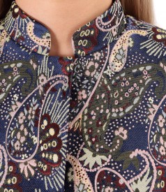 Brocade jacket with metallic thread paisley print