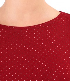 Elastic jersey blouse printed with dots