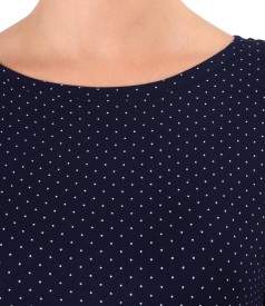 Elastic jersey blouse printed with dots