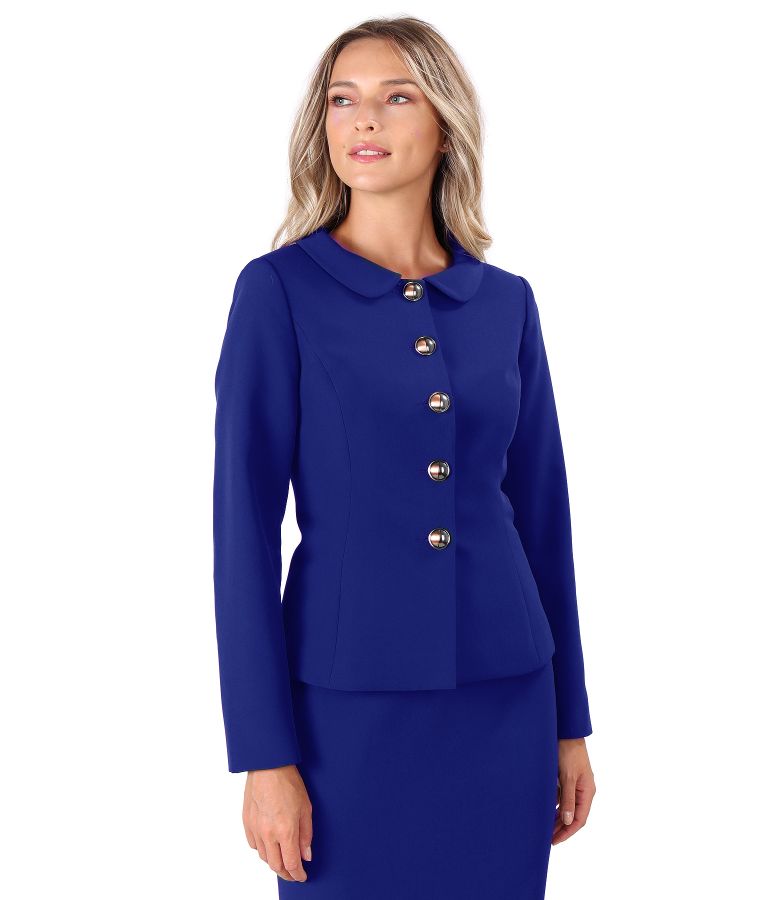 Office jacket made of elastic fabric with collar