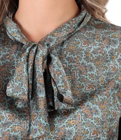 Elegant blouse made of printed satin