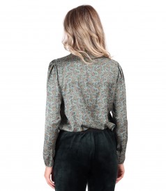 Elegant blouse made of printed satin