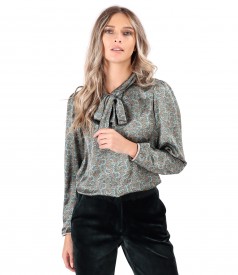 Elegant blouse made of printed satin