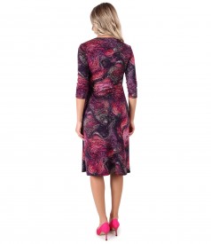 Elastic jersey printed dress