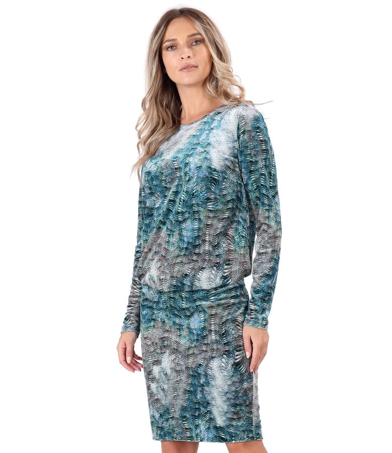 Elegant dress made of printed velvet