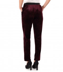 Elastic velvet pants