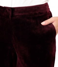 Elastic velvet pants