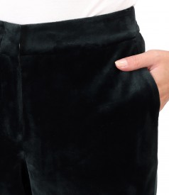 Elastic velvet pants