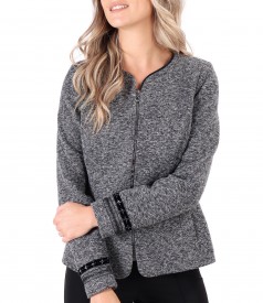 Office jacket with trimmings on the sleeves
