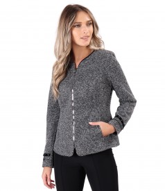 Office jacket with trimmings on the sleeves