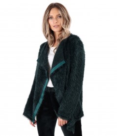 Knitted cardigan with rips on the face