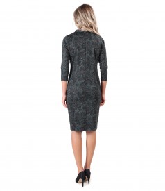 Dress made of thick elastic jersey printed with paisley motifs