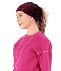 Neckband-cap made of soft elastic velvet