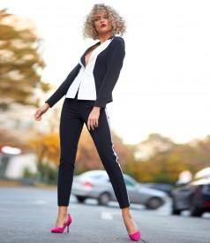 Office woman suit with jacket and fabric pants in two colors
