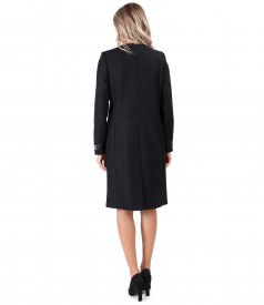 Elegant coat made of wool and fabric dress in two colors.