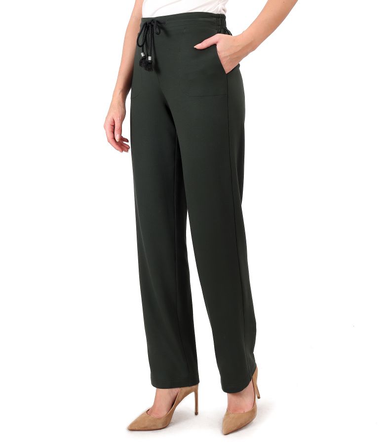 Casual pants made of thick elastic jersey