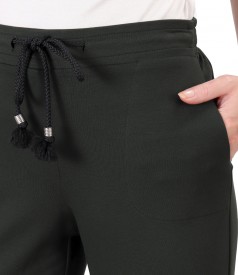 Casual pants made of thick elastic jersey