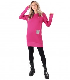 Sweatshirt dress made of thick cotton