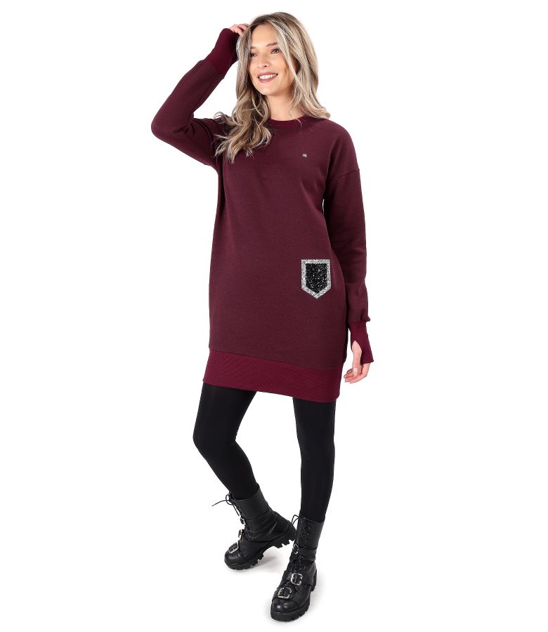 Sweatshirt dress made of thick cotton