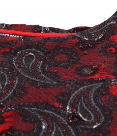 Blouse made of thick elastic jersey printed with paisley motifs