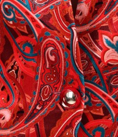 Elastic velvet jacket printed with paisley motifs