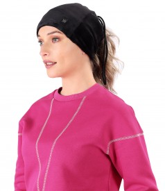 Neckband-cap made of soft elastic velvet