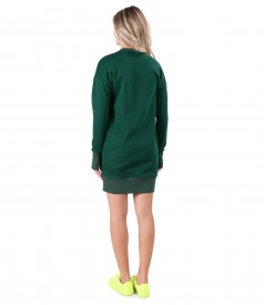 Sweatshirt dress made of thick cotton with front pocket