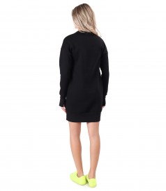 Sweatshirt dress made of thick cotton with front pocket