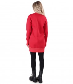 Sweatshirt dress made of thick cotton with front pocket