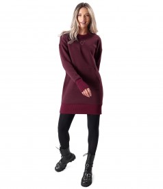 Sweatshirt dress made of thick cotton with front pocket