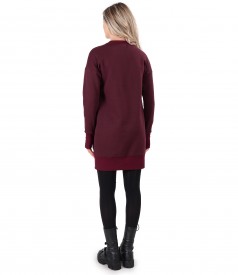 Sweatshirt dress made of thick cotton with front pocket