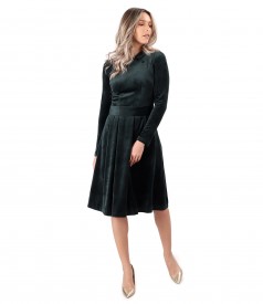 Velvet dress with round collar