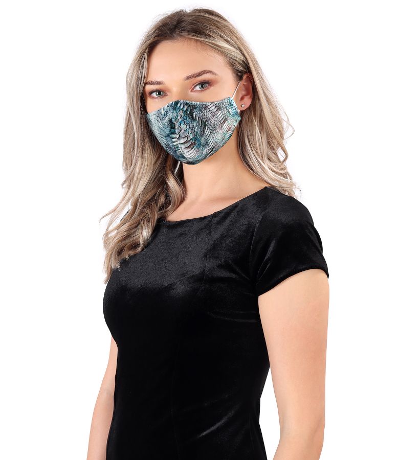 Reusable printed velvet mask