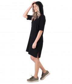 Casual dress made of elastic jersey with hood