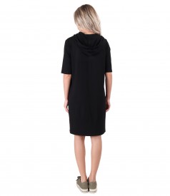 Casual dress made of elastic jersey with hood