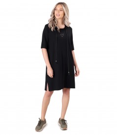 Casual dress made of elastic jersey with hood