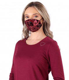 Reusable printed velvet mask