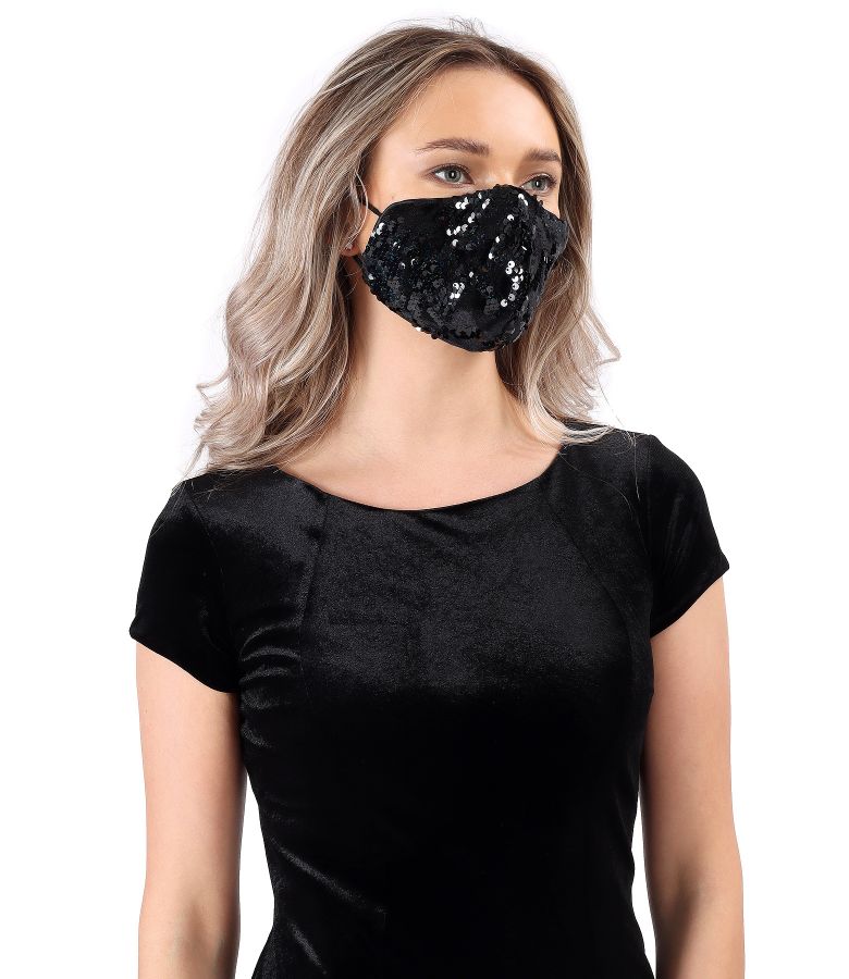 Reusable mask with sequins