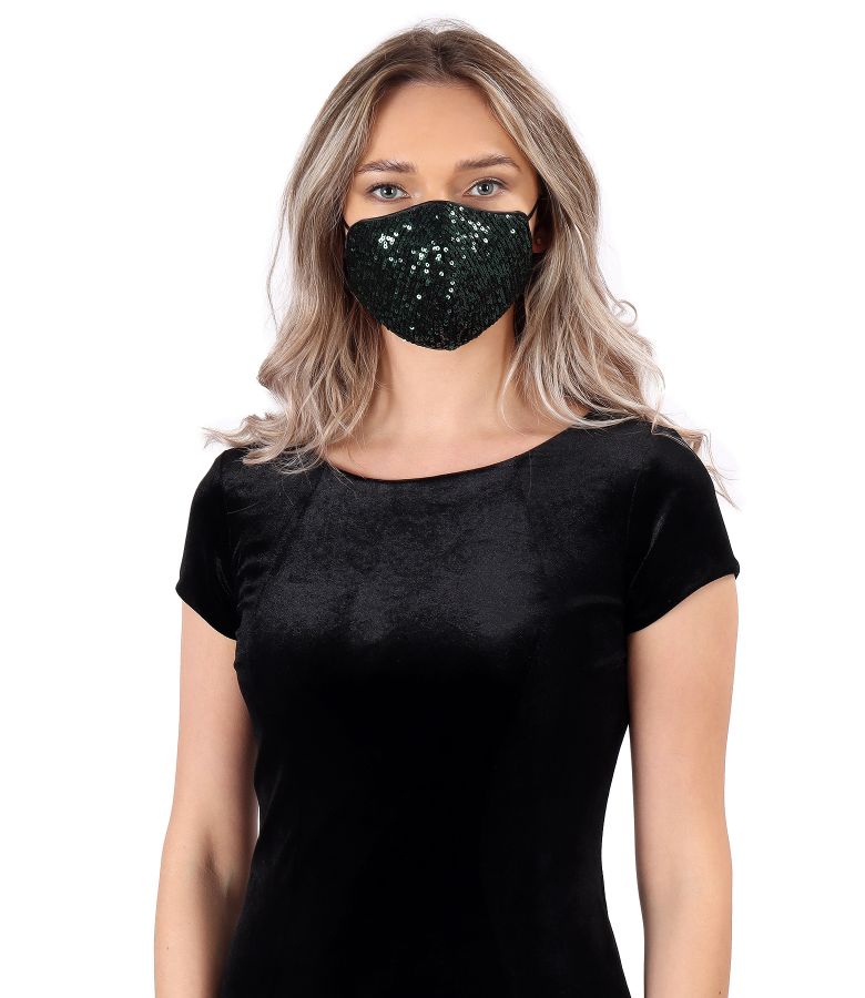 Reusable mask with reversible sequins