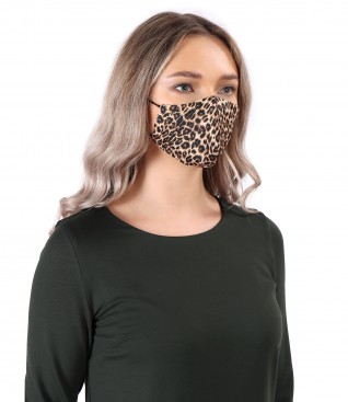 Reusable mask with leopard print